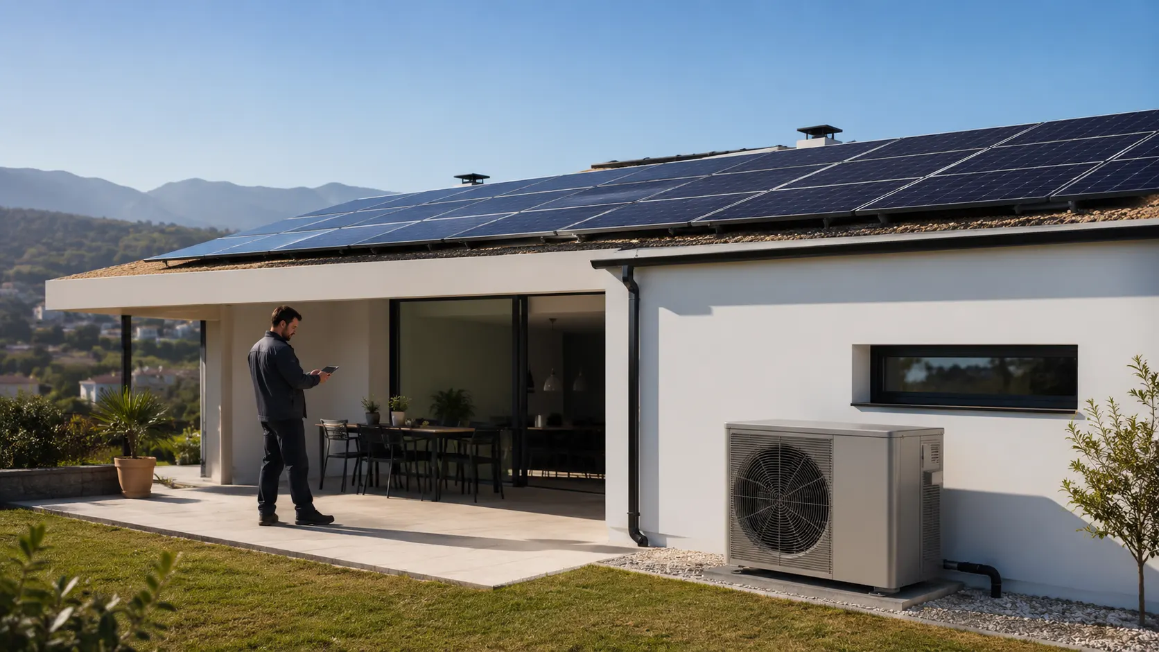 Vivienda con una instalación de placas solares