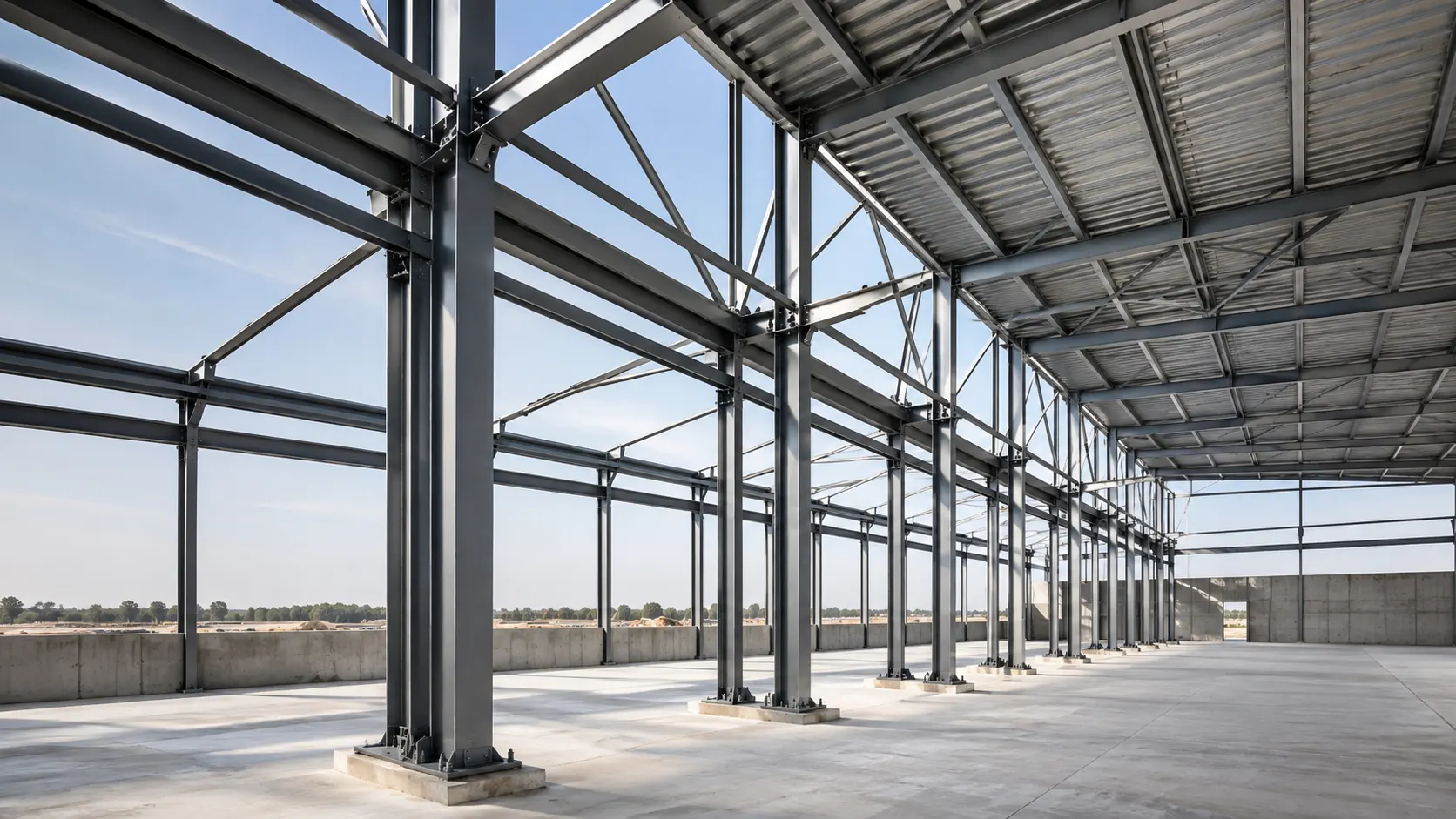 Estructura metálica de una nave industrial