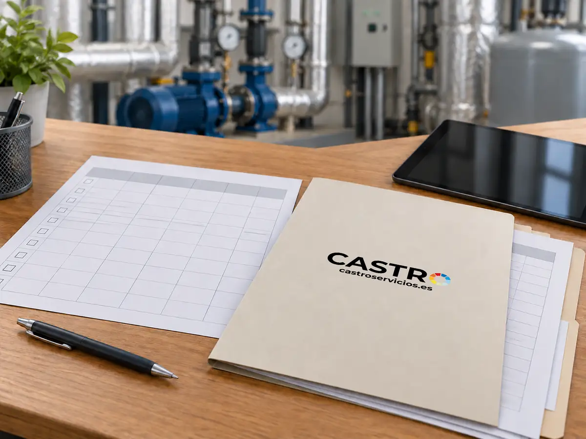 Registro y calendario de un plan de mantenimiento de instalaciones