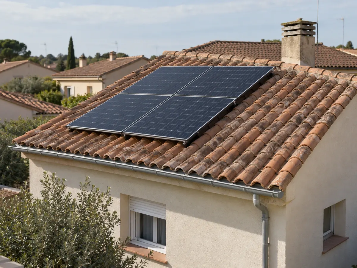Tejado de teja con espacio libre para estudiar una instalación de placas solares